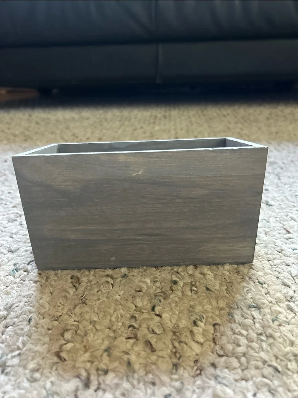 Gray Wooden Recipe Box Organizer